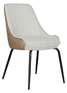 Santiago Fabric Dining Chair With Black Legs In Biscuit