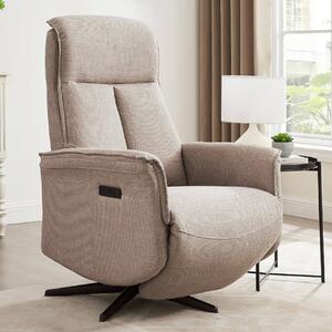 Roanoke Fabric Electric Reclining Chair In Mushroom