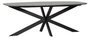 Santiago Wooden Large Oval Dining Table In Smoke