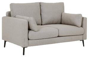 Raleigh Fabric 2 Seater Sofa With Black Legs In Greige