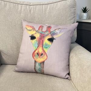 Daro Pink Giraffe Square Cushion MultiColoured