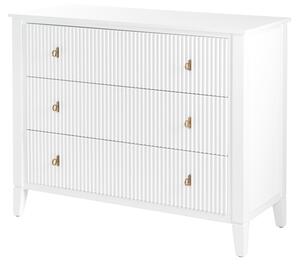 Heidi White Chest of Drawers Brass/Silver