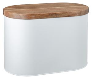 Denby White Bread Bin With Acacia Lid
