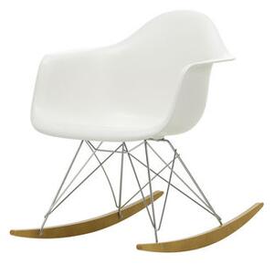 RAR - Eames Plastic Armchair Rocking chair - / (1950) - Chromed legs & light wood by Vitra White