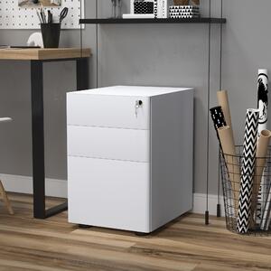 Vinsetto Fully Assembled 3 Drawer Steel Metal Filing Cabinet Lockable Rolling Vertical File Cabinet White