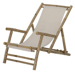 Korfu Deckchair - / Bamboo & fabric by Bloomingville Beige/Natural wood