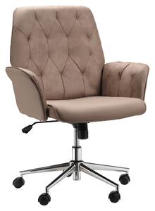Vinsetto Micro Fibre Office Chair Mid Back Computer Desk Chair with Adjustable Seat, Arm, Brown
