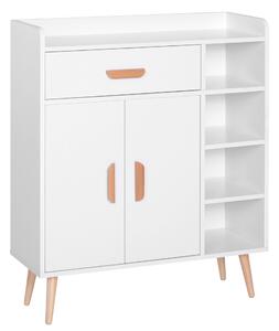 HOMCOM Sideboard Side Cabinet Floor Cupboard with Storage Drawer for Hallway, Kitchen, Bedroom, Living Room, White