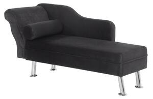 HOMCOM Velvet Chaise Lounge-Black