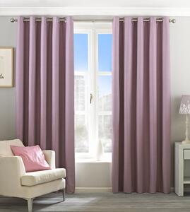 Eclipse Blackout Ready Made Lined Eyelet Curtains Mauve