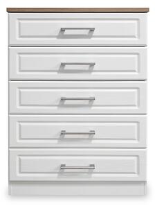 Talland White 5 Drawer Chest Contemporary Storage for Bedroom or Living Room | Roseland Furniture
