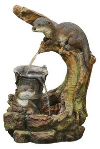 Stylish Fountain Otters Element Water Feature with LEDs