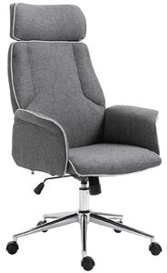 Vinsetto Office Chair Rocking Chair with Wheels Executive Adjustable High Back Grey