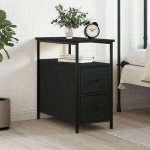 Bedside Cabinet Black 30x60x60 cm Engineered Wood