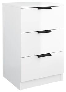 Bedside Cabinet High Gloss White 40x36x65 cm