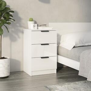 Bedside Cabinet High Gloss White 40x36x65 cm