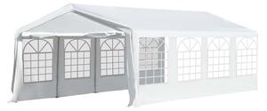 Outsunny Large Garden Gazebo, 8m x 4m, Marquee Party Tent, Portable Carport, Event Shelter, Heavy Duty Steel, White