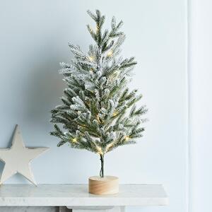 60cm Snowy Pre Lit Mini Christmas Tree