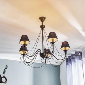 Bona chandelier, five-bulb, black