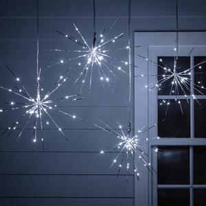4 Silver Starburst Sparkling Christmas Lights