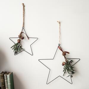 Eucalyptus Hanging Star Christmas Decoration Duo