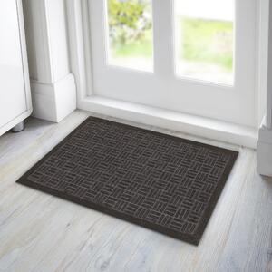 Cross Grid Doormat 45x75cm Black