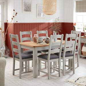 Norbury Dining Table and 6 Chairs - Grey