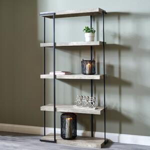 Jersey 5 Shelf Unit, Concrete Effect Brown