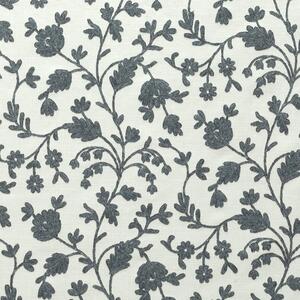 Fibre Naturelle Lucca Embroidered Fabric Charcoal