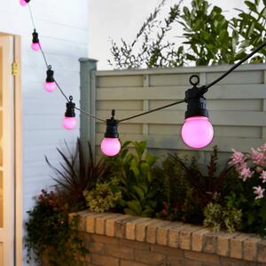 Bright Pink 10 LED Indoor Outdoor String Lights Pink