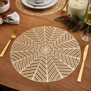 Set of 2 Metallic Star Placemats Gold