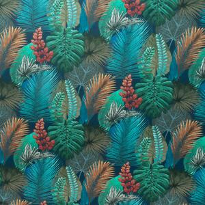 Fibre Naturelle Rainforest Velvet Fabric Kingfisher