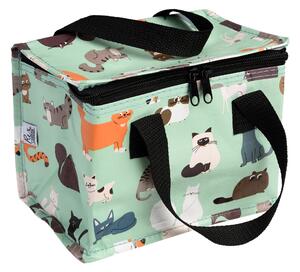 Rex London Nine Lives Insulated Lunch Bag Green/Brown/White