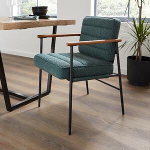 Bude Carver Dining Chair, Boucle Green