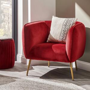 Lucca Velvet Tub Chair Red