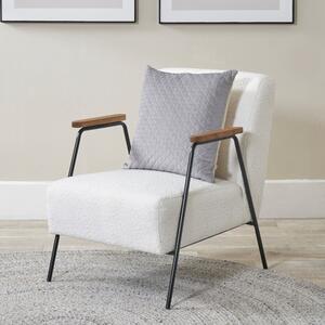 Matera Boucle Metal Arm Accent Chair Black