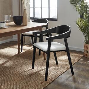 Oskar Dining Chair, Boucle Black Stained Wood