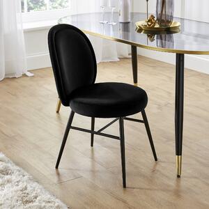 Renata Dining Chair, Velvet Black
