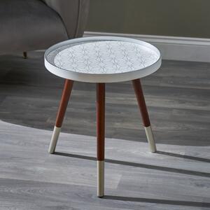 Peretti Floral Design Side Table White and Silver