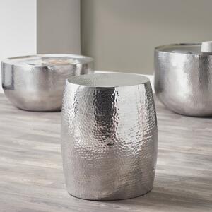 Sangli Hammered Metal Side Table Silver