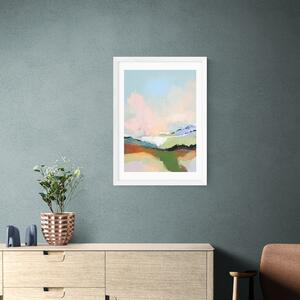 East End Prints Dream Landscape Print by Dan Hobday White/Blue