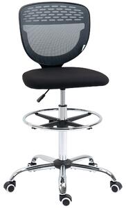 Vinsetto Ergonomic Draughtsman Chair: Armless Swivel Office Chair, Mesh Back with Lumbar Support & Foot Ring, Grey