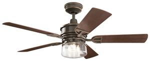Kichler Lyndon Patio Ceiling Fan with Light & Remote, 132cm Bronze