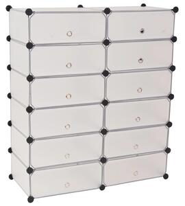 Interlocking Shoe Organiser with 12 Compartments White
