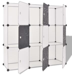 Storage Cube Organiser with 9 Compartments Black and White