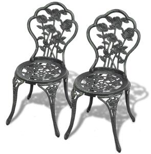 Bistro Chairs 2 pcs Cast Aluminium Green