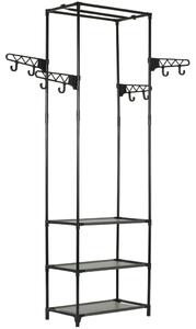Clothes Rack Steel and Non-woven Fabric 55x28.5x175 cm Black