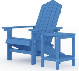 Garden Adirondack Chair with Table HDPE Aqua Blue