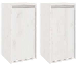 Wall Cabinets 2 pcs White 30x30x60 cm Solid Wood Pine