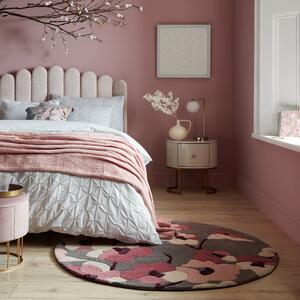 Blossom Floral Circle Rug Pink